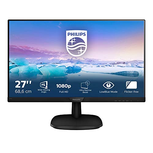 Philips Monitor 273V7QDSB/00- 27", FHD, 75Hz, IPS, Flicker Free, (1920x1080, 250cd/m² VESA, DSUB, DVI, HDMI)