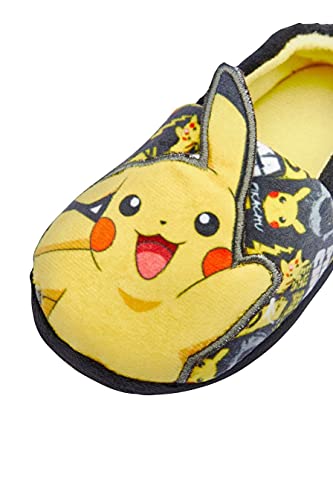 Pokémon Pikachu Zapatillas acolchadas negras y amarillas para niños, multicolor, 27 EU