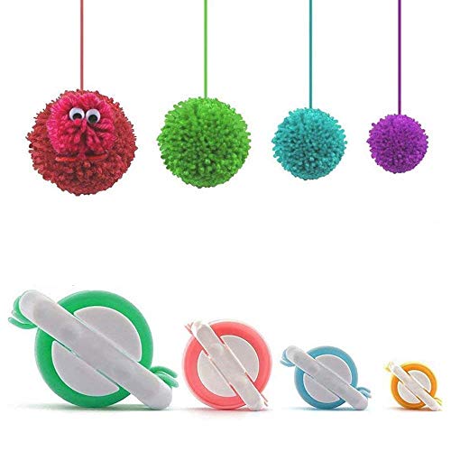 Pom Pom Maker, 4 Tamaños Fluff Ball Weaver Needle PomPom Maker Juegos-DIY Pompoms Artesanía Doll haciendo Kits-Hilado de lana Knitting Craft Tool Set Fabricante de pom-pom para Principiantes