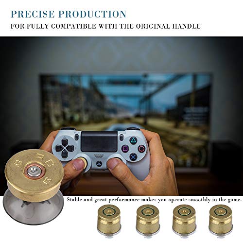 PS4 Bullet Buttons Reemplazo de Las Varillas de Control de Aluminio para Sony Playstation 4 Thumbs Sticks Grips Metal Balas analógicas Llaves Tapas Accesorios Lleno de 6 Piezas