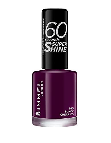 Rimmel London 60 segundos de Super Shine Nail Polish, cerezas negras - 8 ml