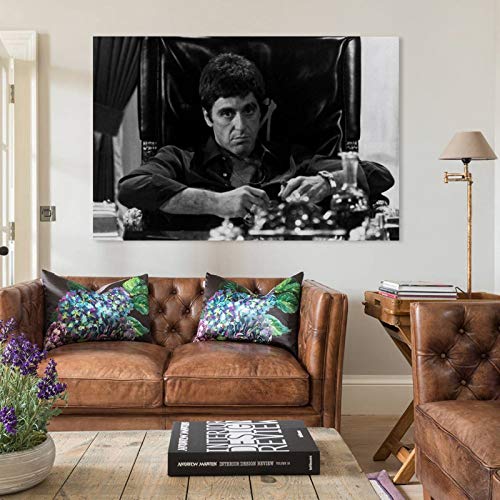 RUIQIU Póster de Al Pacino Scarface The World Is Yours para pared, impresión sobre lienzo, obras de arte modernas, enmarcado/sin marco, 20 x 30 cm