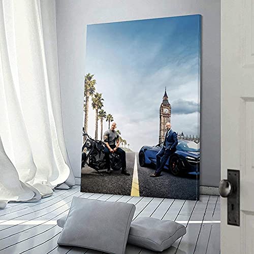 Sunsightly Regalos Rápidos Y Furiosos Jason Statham Dwayne Johnson Póster Arte De La Pared Impresiones En Lienzo Y Carteles Imágenes para La Sala De Estar Decoración De Dormitorio Moderno Sin Marco