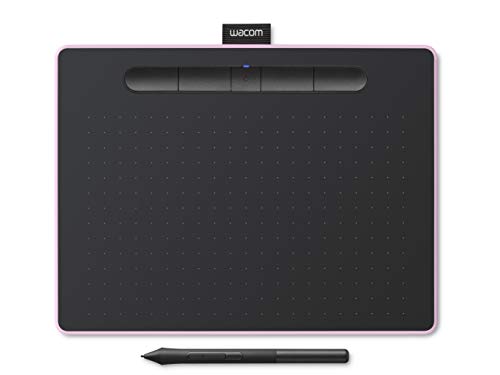 Tablet Wacom Intuos M con Bluetooth, tableta gráfica inalámbrica para pintar, esbozar y retocar fotografías con 5 versiones de software creativo para descargar, color rosa