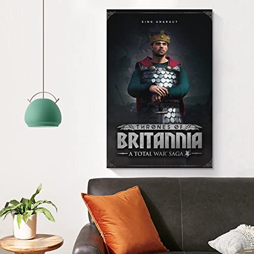 Total War Saga Thrones of Britannia - Póster decorativo para pared, diseño de tronos de Britannia, 60 x 90 cm