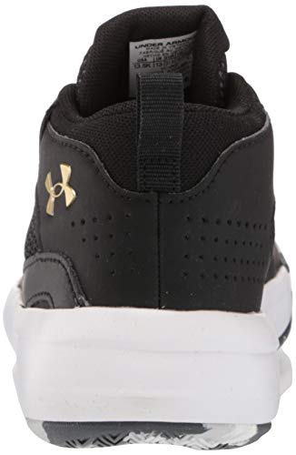 Under Armour UA PS Lockdown 5, Zapatillas de bsquetbol Unisex Adulto, Black/White/Metallic Gold, 48 EU