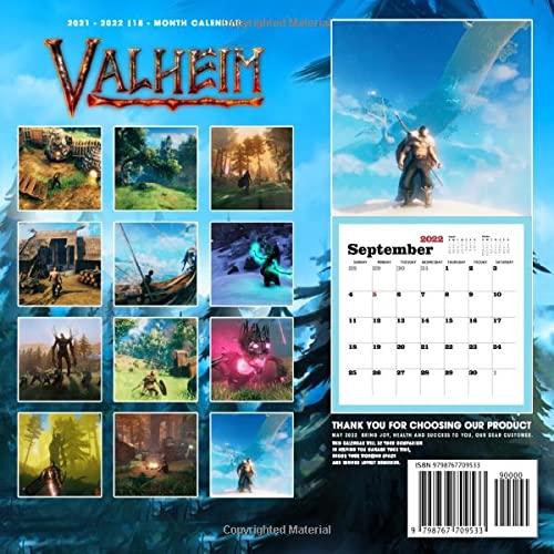 Valheim Calendar 2022-2023: Valheim Calendar 2022 - OFFICIAL Games calendar 2022 18 months- Planner Gifts boys girls kids and all Fans BIG SIZE 17''x11''(Kalendar Calendario Calendrier).