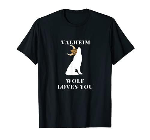 Valheim Wolf Loves You exclusieve ropa de juego Camiseta