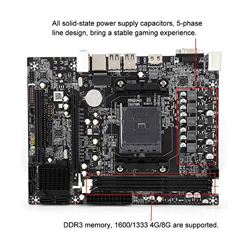 Wendry A88 Mainboard de PC de Escritorio, para AMD DDR3 1333/1600/1866/2133MHz A88 Desktop Mainboard, FM2/FM2 + CPU Interface Motherboard