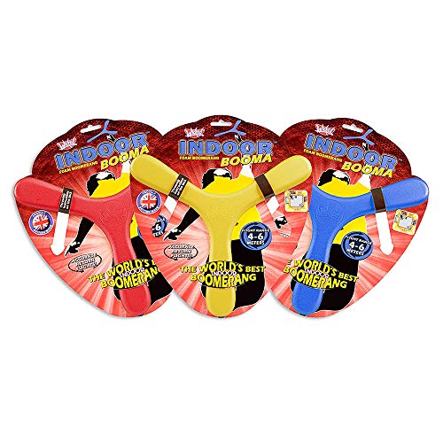 Wicked Vision WKIND Booma Indoor Boomerang, (colores surtidos amarillo, rojo y azul)