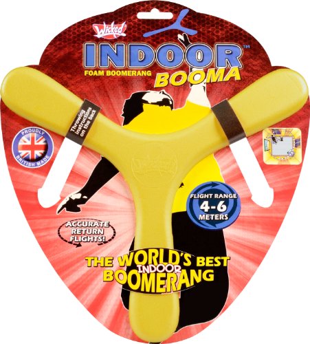 Wicked Vision WKIND Booma Indoor Boomerang, (colores surtidos amarillo, rojo y azul)