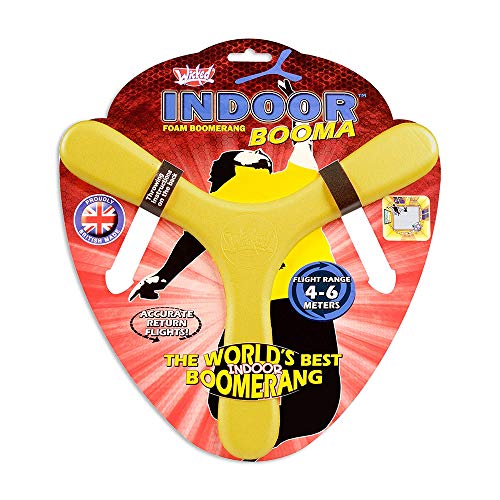 Wicked Vision WKIND Booma Indoor Boomerang, (colores surtidos amarillo, rojo y azul)