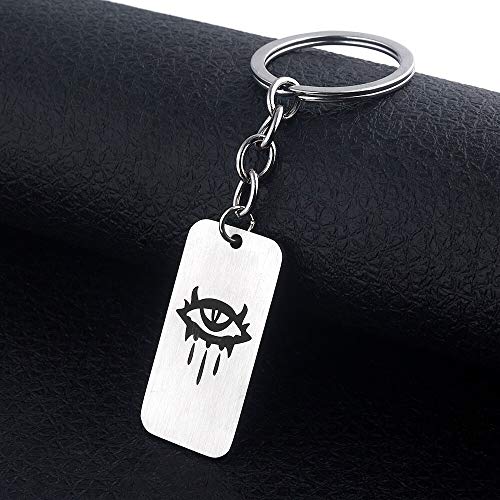 YUNMENG 2 Piezas Neverwinter Nights de Acero Inoxidable Nekclaces Letra Logo Colgantes la Joya del Ojo Norte para Mujeres Hombres Cosplay Juego joyería