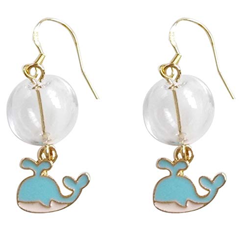 Zuiaidess Pendientes De Mujer,Cartoon Animal Personalidad Creativa Textura Metal Cute Ballena Gancho De Oreja Colgante para Mujer Accesorios Joyas Diaria