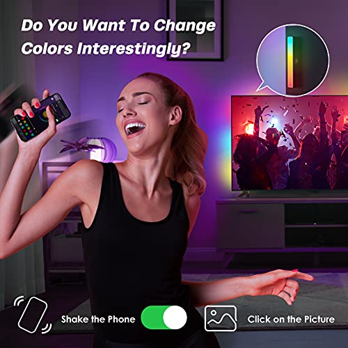 2 Barras de Luz RGB Inteligent, PBKDD Smart Luces LED, Luz de Ambiente de Interior con 20 Efectos de Iluminación y 8 Modos de Ritmo Musical para Habitación Gaming, Controladas por APP para TV, PC