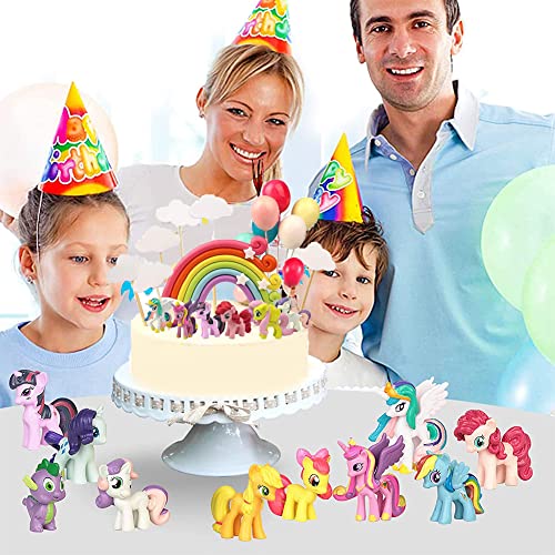 25 Pcs Unicornio Decoración de Tartas,Juego de tarta mini unicornio,Unicornio Cake Topper Figuras Party Supplies Cake Decorations para Niños Niñas Regalo Decoraciones de Fiesta de Cumpleaños