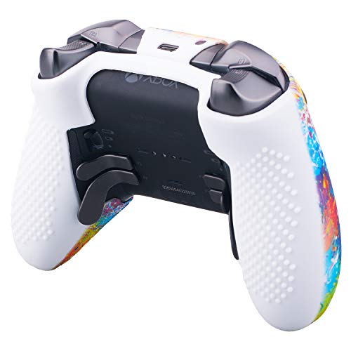 9CDeer 1 x Funda Protectora de Silicona con impresión de Transferencia Personalizada, diseño de Pinturas + 6 Thumb Grips para el Mando Xbox Elite Controller Series 2