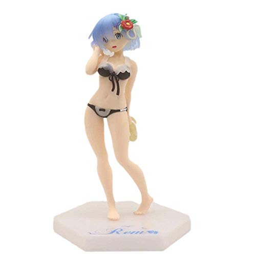 Anime Figuras Diferente Mundo A Partir de Cero REM Black Bods Traje de baño Figura de acción Carácter Anime Modelo Coleccionables Regalos de Anime Juguetes Modelo Kits 20cm