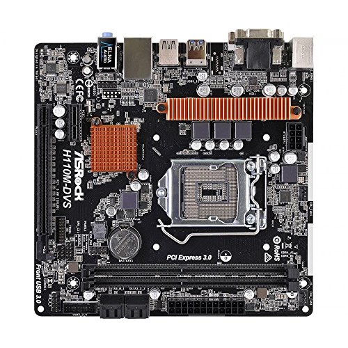 ASRock H110M-DVS R3.0 - Placa Base Micro ATX (Chipset Intel H110, Socket 1151, 2X DDR4, Máx. 32GB, D-Sub+DVI-D, 4X SATA3, 1x PCIe 3.0 x16, 1x PCIe 2.0 x1, 4X USB 3.1 Gen1)