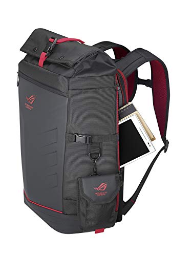 Asus ROG Ranger Backpack Gaming Mochila (para portátiles de hasta 17 Pulgadas, Bolsillo Extra para Accesorios, Impermeable, Acolchada), Color Negro