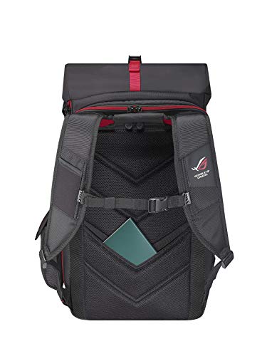 Asus ROG Ranger Backpack Gaming Mochila (para portátiles de hasta 17 Pulgadas, Bolsillo Extra para Accesorios, Impermeable, Acolchada), Color Negro