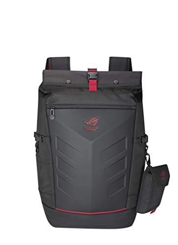 Asus ROG Ranger Backpack Gaming Mochila (para portátiles de hasta 17 Pulgadas, Bolsillo Extra para Accesorios, Impermeable, Acolchada), Color Negro