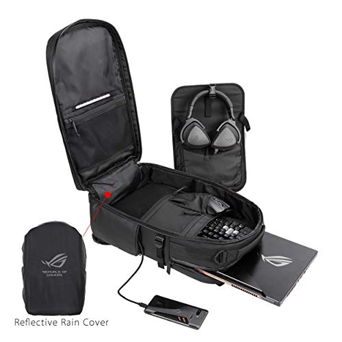 ASUS ROG Ranger BP3703 - Mochila modular para videojuegos con cable de carga, cremallera antirrobo y repelente al agua, apta para portátiles de hasta 17 pulgadas