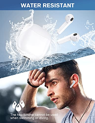 Auriculares Inalambricos - Auriculares Bluetooth 5.0 con Control Táctil - Auriculares Inalámbricos Bluetooth con Micrófono Incorporado - IPX5 Cascos - para Xiaomi iPhone Samsung Huawei (White)