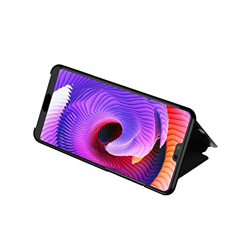 BCIT Samsung Galaxy A6 2018 Funda - Modelo Inteligente Fecha/Hora Ver Espejo Brillante tirón del Caso Duro con + película Protectora de Vidrio Templado para el Samsung Galaxy A6 2018 - Púrpura Oscuro