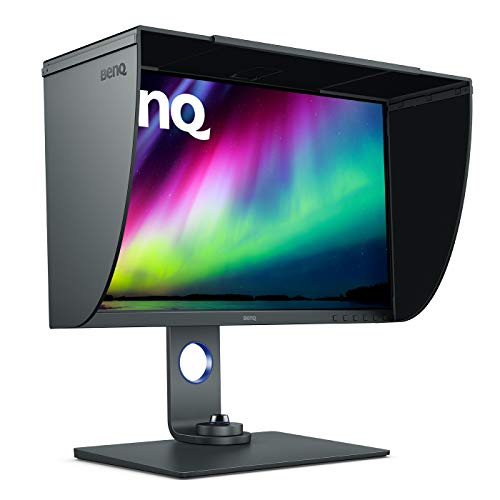 BenQ SW270C - Monitor para fotógrafos de 27" 2K QHD (2560x1440, 5ms, HMDI, IPS, 10 Bits, 99% Adobe RGB, 100% Rec.709, 97% DCI-P3/Display P3, calibración del hardware, uniformidad, HDR10, USB-C) - Gris