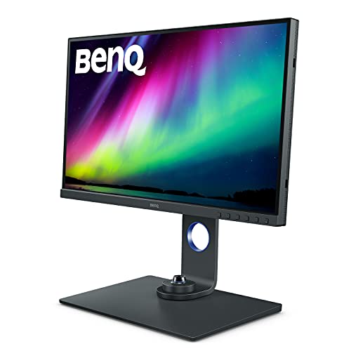 BenQ SW270C - Monitor para fotógrafos de 27" 2K QHD (2560x1440, 5ms, HMDI, IPS, 10 Bits, 99% Adobe RGB, 100% Rec.709, 97% DCI-P3/Display P3, calibración del hardware, uniformidad, HDR10, USB-C) - Gris