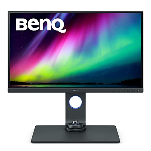 BenQ SW270C - Monitor para fotógrafos de 27" 2K QHD (2560x1440, 5ms, HMDI, IPS, 10 Bits, 99% Adobe RGB, 100% Rec.709, 97% DCI-P3/Display P3, calibración del hardware, uniformidad, HDR10, USB-C) - Gris