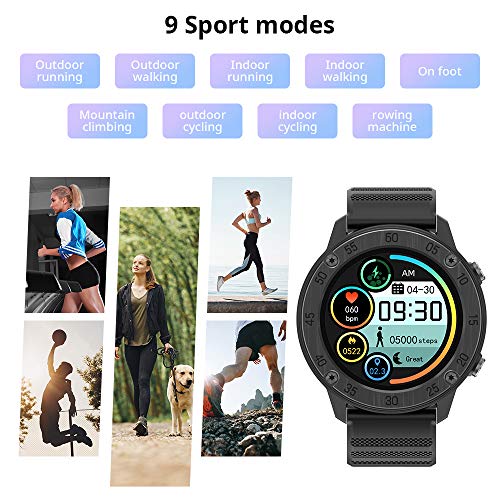 Blackview X5 Smartwatch Relojes Inteligentes Hombre, Reloj Inteligente con Pulsómetro, Cronómetros, Calorías, Monitor de Sueño, Impermeable IP68 Reloj Deportivo para Android iOS