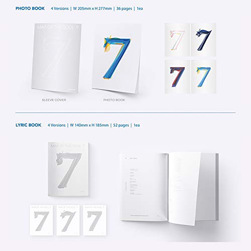 BTS Album - MAP OF SOUL : 7 [ 1 ver. ] Package + Photo Book + Lyric Book + CD + Mini Book + Photo Card + PostCard + Sticker + Coloring Paper