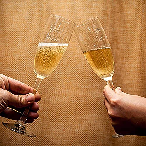 Calledelregalo Regalo Personalizable: Copas de Cava grabadas con los Nombres o Textos Que tú Quieras