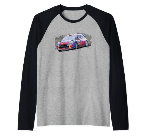 Campeón de coches de rally Sebastien Loeb Camiseta Manga Raglan