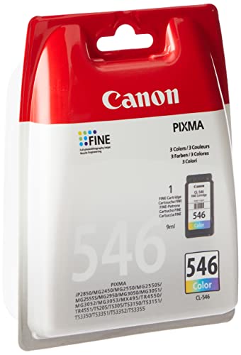 Canon CL-546 Cartucho tinta original Tricolor para Impresora de Inyeccion de tinta MG2150-2155-2250-2255-3150/55-3250/55-3550-3650-3650S-4150-4250-MX375-395-435-455-475-515-525-535S-TS5150-5151