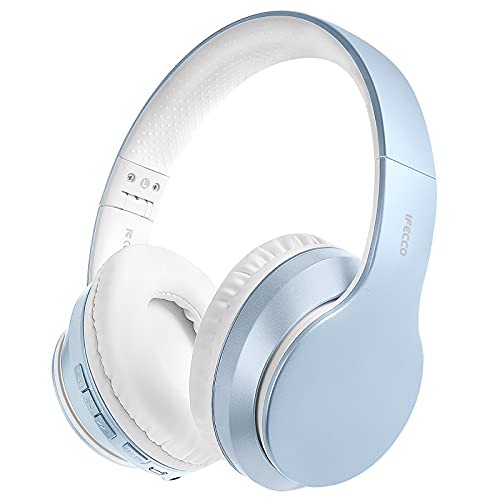 Cascos Bluetooth Diadema, Estéreo Música Auriculares Cerrados Inalámbricos  Plegables HiFi con Micrófono Incorporado y Cable, Soporte Micro SD/TF/FM,  para Móviles/TV/PC/MP3 (Azul Claro) : : Electrónica