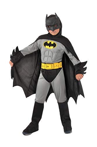 Ciao 11701.5-7 Batman - Disfraz de DC Comics (talla 5-7 años) con músculos pectorales acolchados, color gris y negro