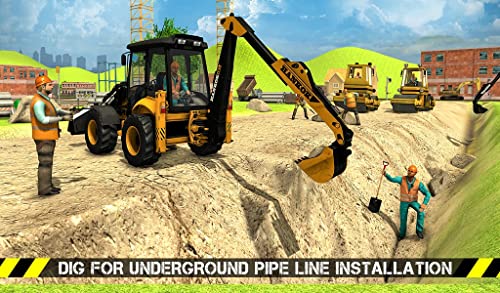 City Road Builder Pipe Line & Town Construction Excavadora Simulador Grúa juegos para niños Loader Truck Sim juego gratis 2018