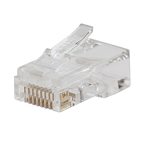 Conector de datos de paso, enchufe modular para RJ45 CAT6, conectores de paso a través de 200 unidades, Klein Tools VDV826-763