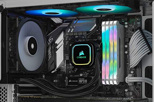 Corsair iCUE H60i RGB PRO XT Refrigerador Líquido para CPU Ventilador de Levitación Magnética de 120 mm Corsair ML Series, Controlado por PWM, 400, 2.400 RPM, Cabezal Bombeo RGB y Multizona, Negro