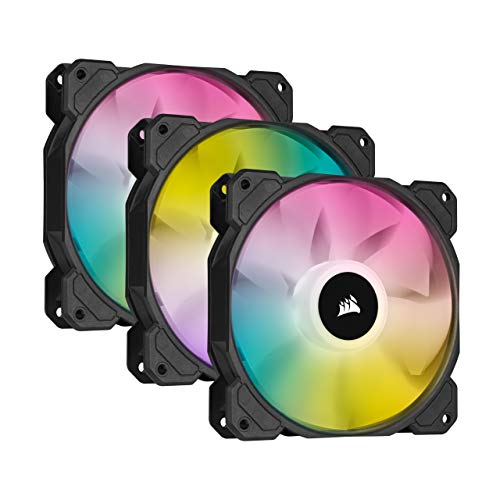 Corsair iCUE SP120 RGB ELITE Kit de 3 Ventiladores RGB 120mm PWM con controlador iCUE Lightning Node CORE