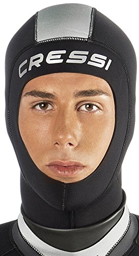 Cressi Hood Man Lontra Plus - Capucha de buceo, color negro / gris, talla M (3-4)