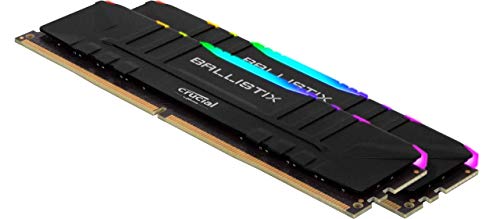 Crucial Ballistix BL2K8G36C16U4BL RGB, 3600 MHz, DDR4, DRAM, Memoria Gamer para Ordenadores de sobremesa, 16GB (8GBx2), CL16, Negro