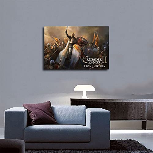 Crusader Kings II - Póster de lona para decoración de dormitorio, deportes, paisaje, oficina, habitación, decoración, regalo, estilo Unframe-style116 × 24 pulgadas (40 × 60 cm)