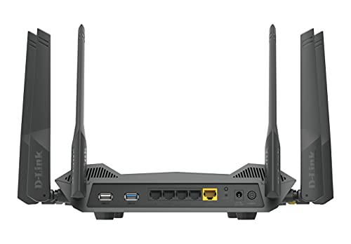 D-Link DIR-X5460 Router Gaming Wi-Fi 6 5400 Mbps, control por voz Alexa, Google Home, seguridad wifi WPA3, MU-MIMO, dual-band, Triple VLAN comp FTTH, control parental, 4 x LAN Gigabit, 1x WAN Gigabit