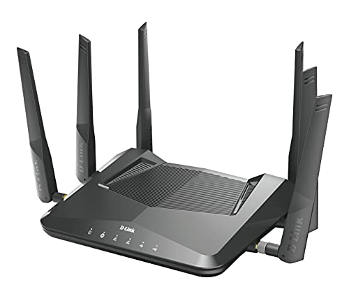 D-Link DIR-X5460 Router Gaming Wi-Fi 6 5400 Mbps, control por voz Alexa, Google Home, seguridad wifi WPA3, MU-MIMO, dual-band, Triple VLAN comp FTTH, control parental, 4 x LAN Gigabit, 1x WAN Gigabit