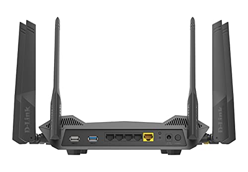 D-Link DIR-X5460 Router Gaming Wi-Fi 6 5400 Mbps, control por voz Alexa, Google Home, seguridad wifi WPA3, MU-MIMO, dual-band, Triple VLAN comp FTTH, control parental, 4 x LAN Gigabit, 1x WAN Gigabit