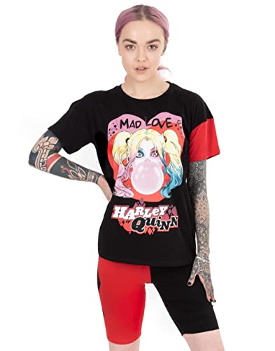 DC Comics Harley Quinn Pijamas Womens Mad Love T-Shirts & Cycling Set Short